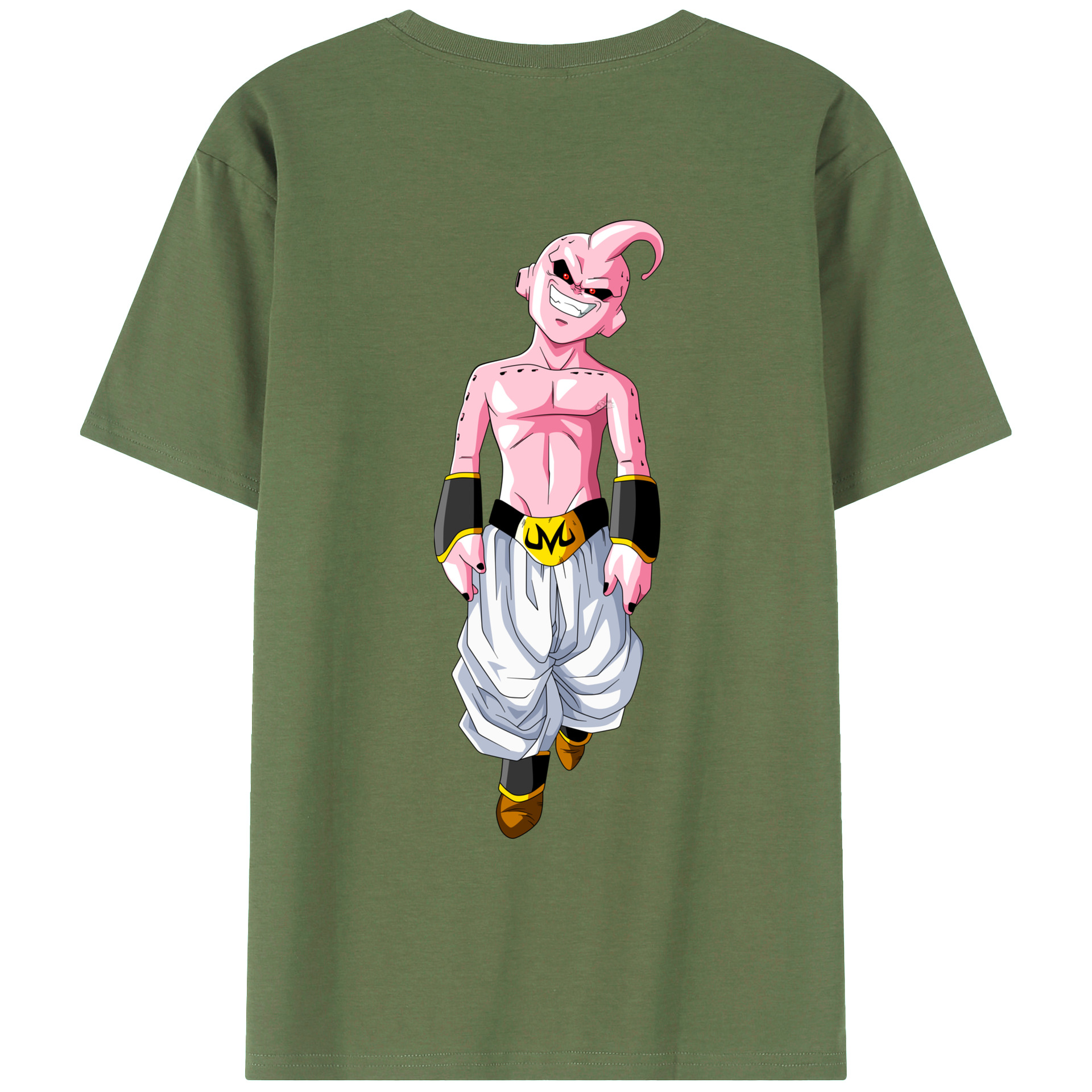 （画像用） ドラゴンボール 魔人ブウ DRAGON BALL Majin Buu 綿100％ メンズ半袖Tシャツ（バックプリント） 通気性